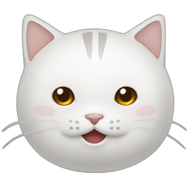 Chat rou et blanc emoji