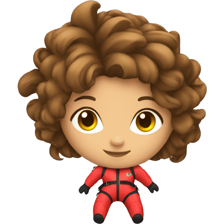 girl in red skydive suit emoji