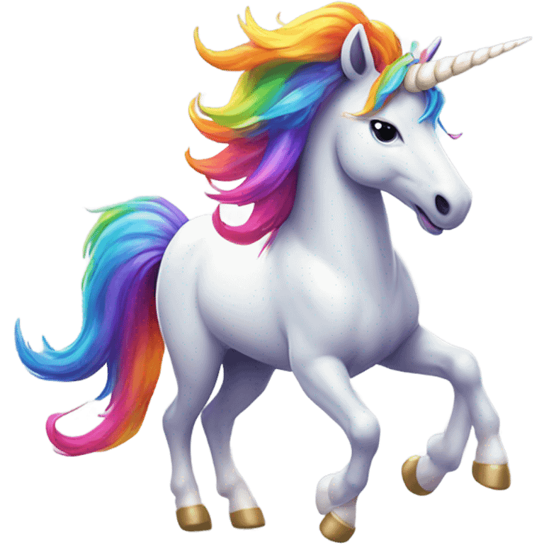 unicorn dancing on rainbows emoji