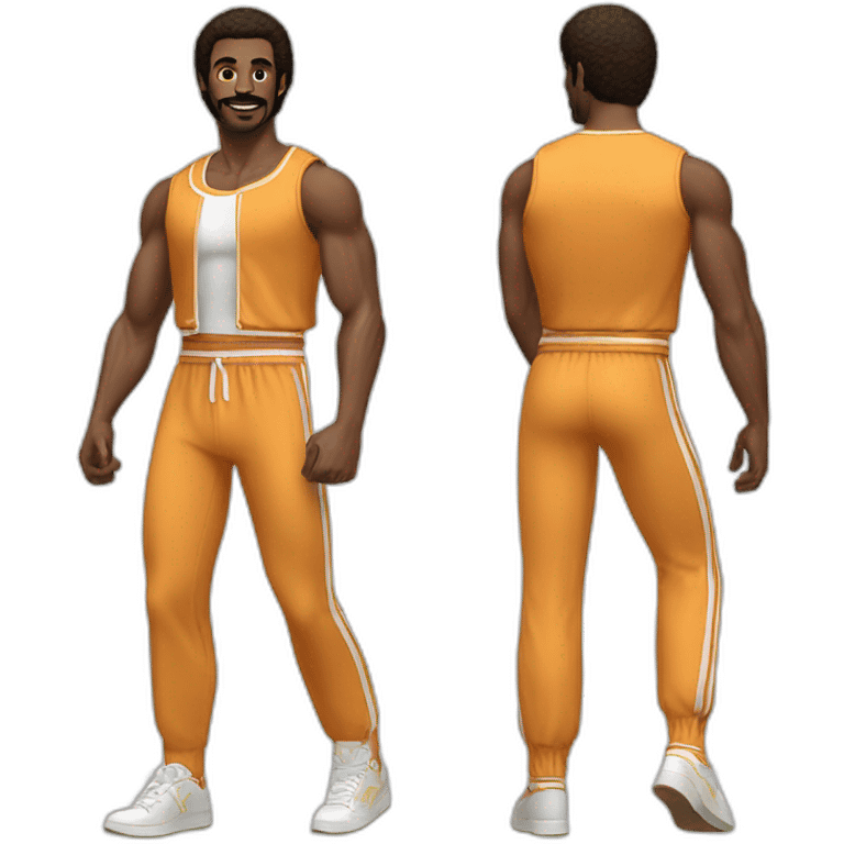 Classic 70s workout clothes for men emoji