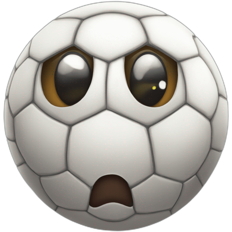 soccer ball with grumpy face emoji