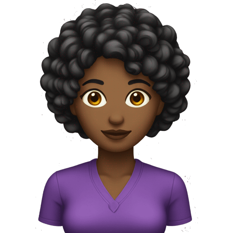 Mulher negra com cabelo curto raspado do lados  emoji