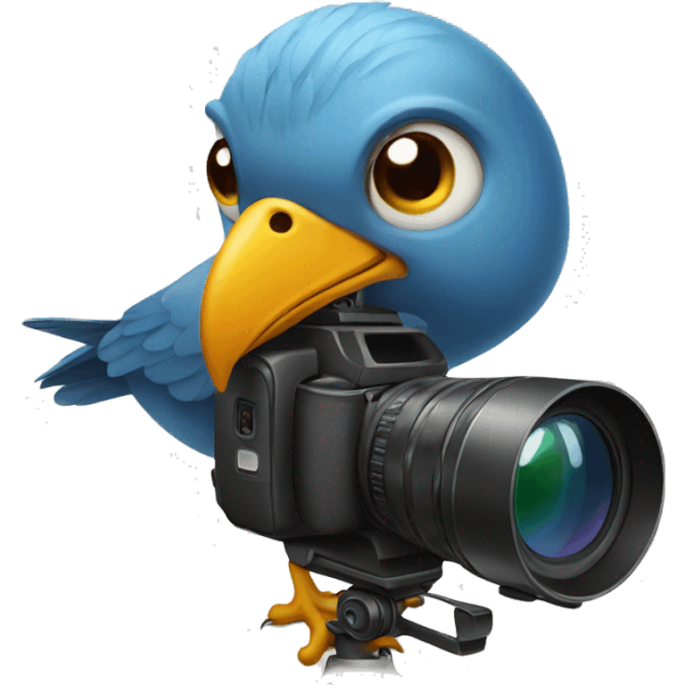 Bird with a camera as a head emoji