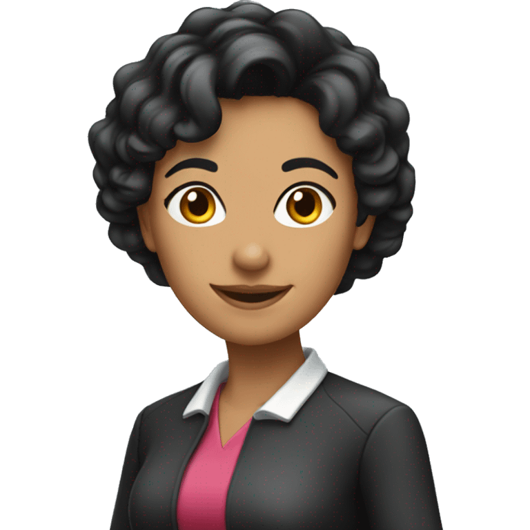 Latin woman teacher black hair with congratulations emoji