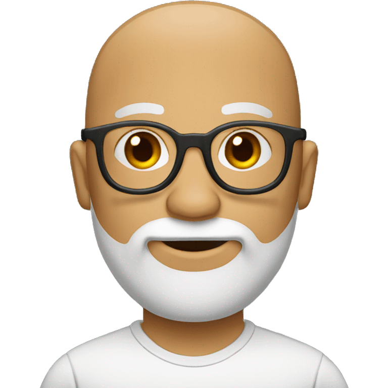 baldm man with brown beard and glasses emoji