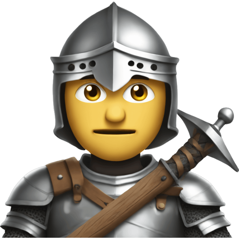 Guy wearing armour from medieval  holding a sword emoji