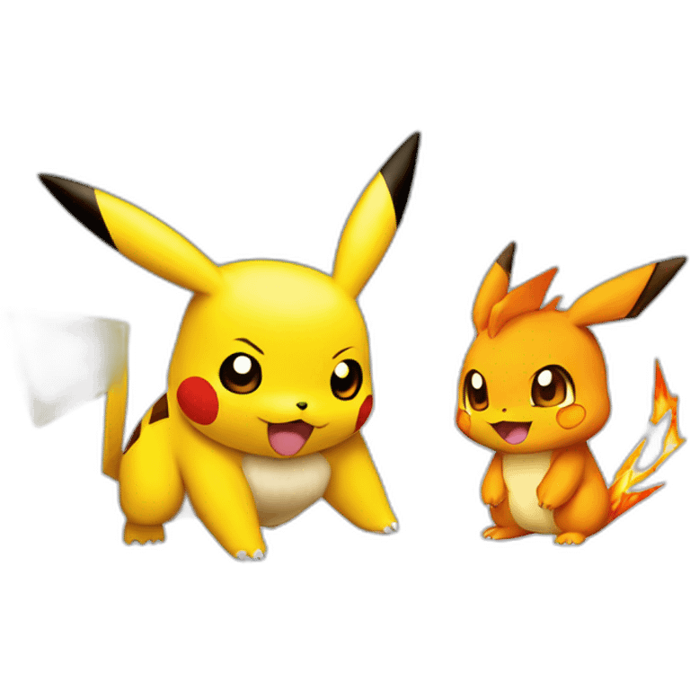 Pikachu and Charizard  emoji