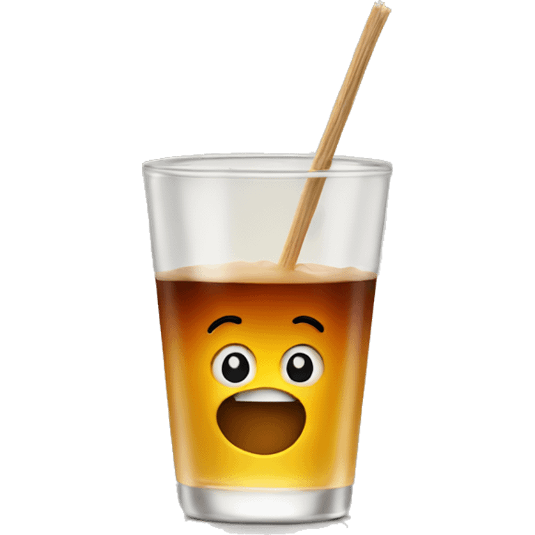 Drink with toothpick in it emoji