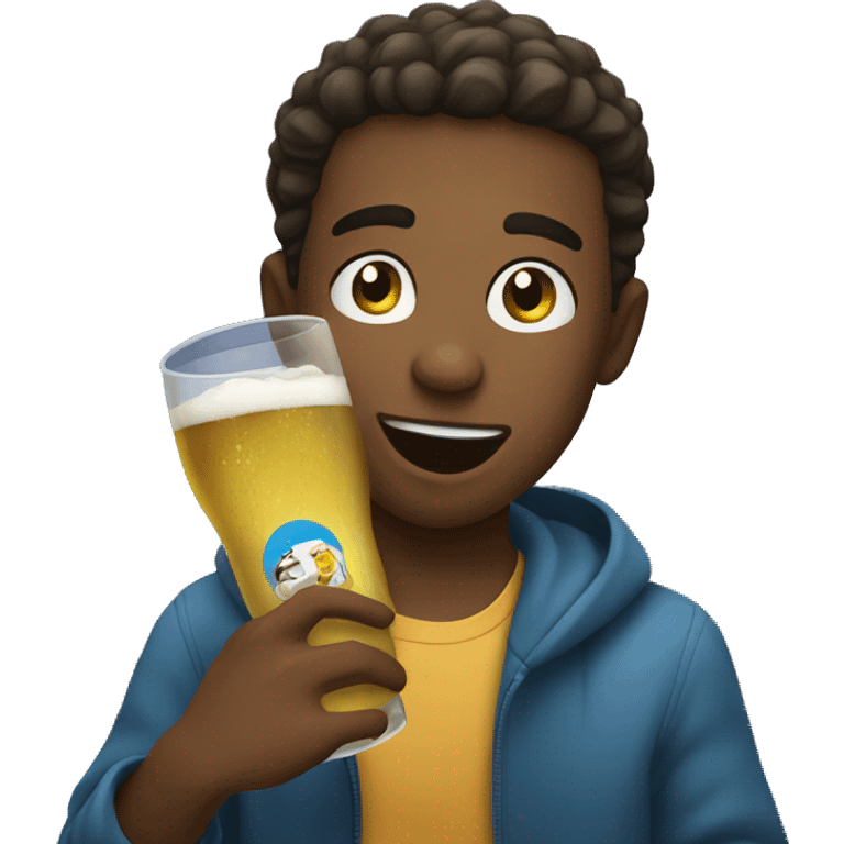 boys having fun at night drinking emoji