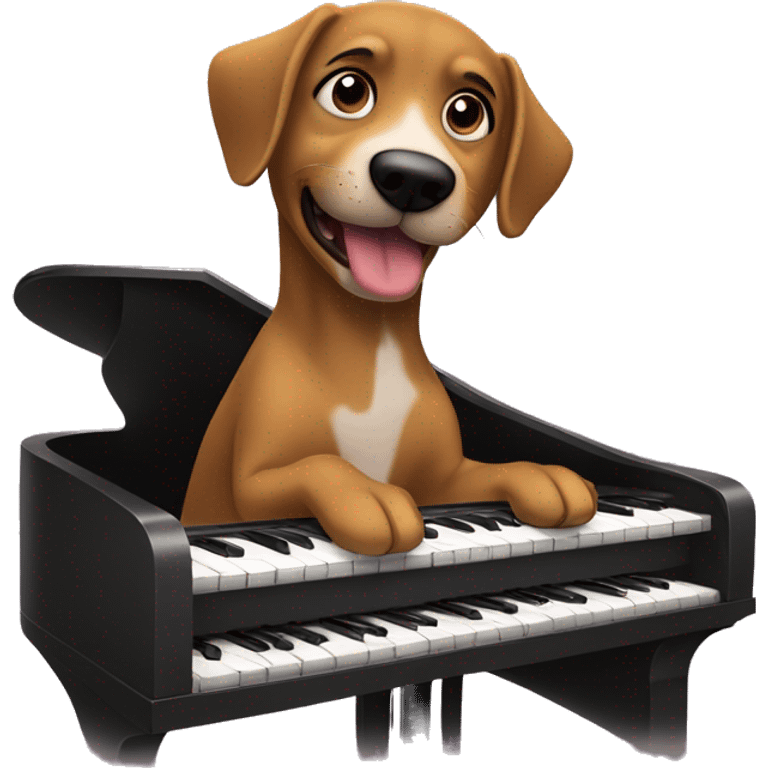 Perro tocando el piano  emoji