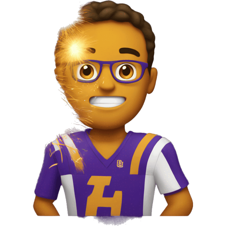 LSU fan with a firework emoji