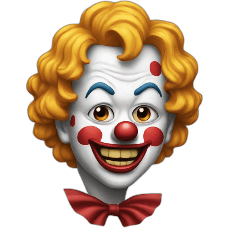 Tearing up clown emoji