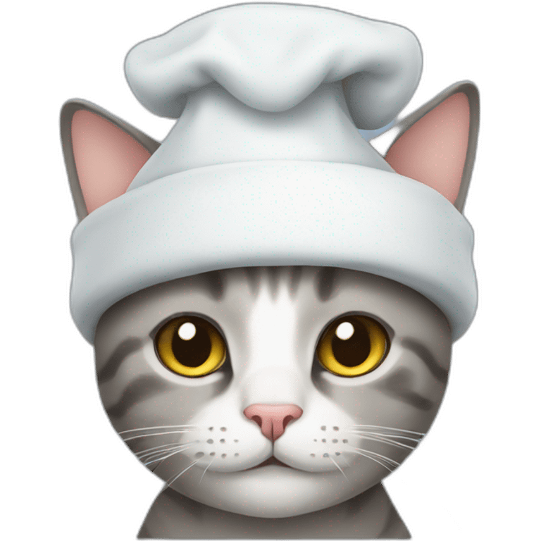 cat wearing nightcap emoji