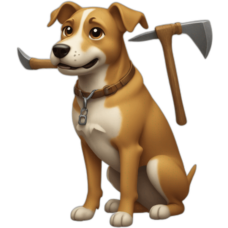 dog with a pickaxe emoji