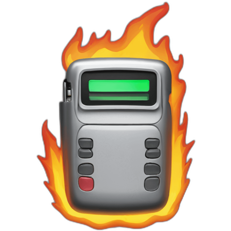 beeper pager on fire emoji