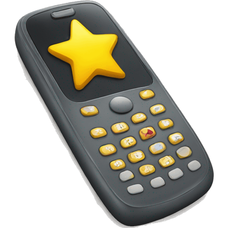 A phone with one yellow star on the screen emoji