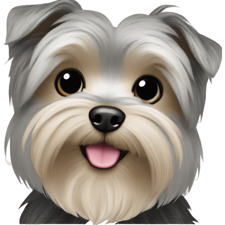 grey and black morkie full emoji