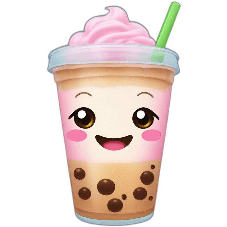 Bubble tea kawaii visage emoji