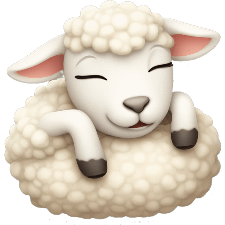 cute lamb sleeping  emoji