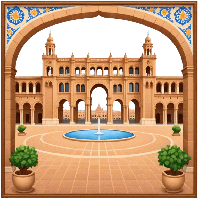 Plaza de España Landmark Emoji – Featuring its semicircular palace, grand arches, and decorative tilework. emoji