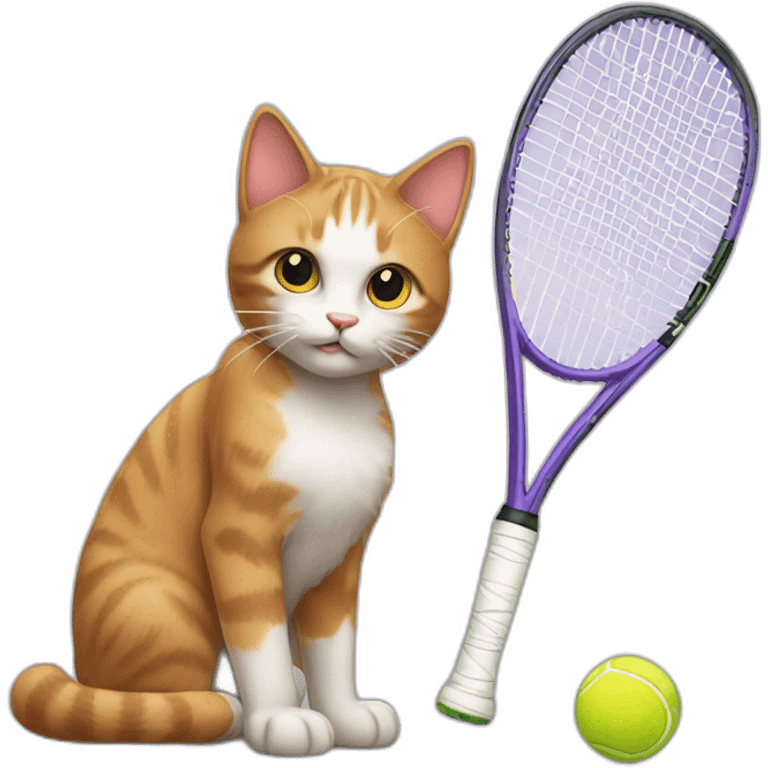 kitty and tennis emoji