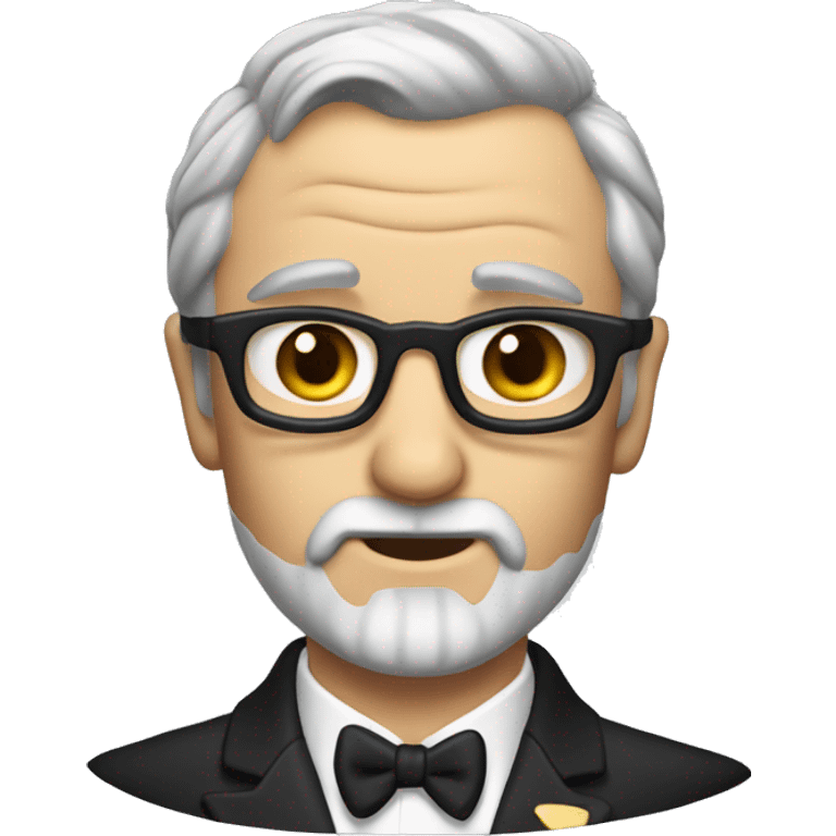 James Bond with grey beard and little hair emoji