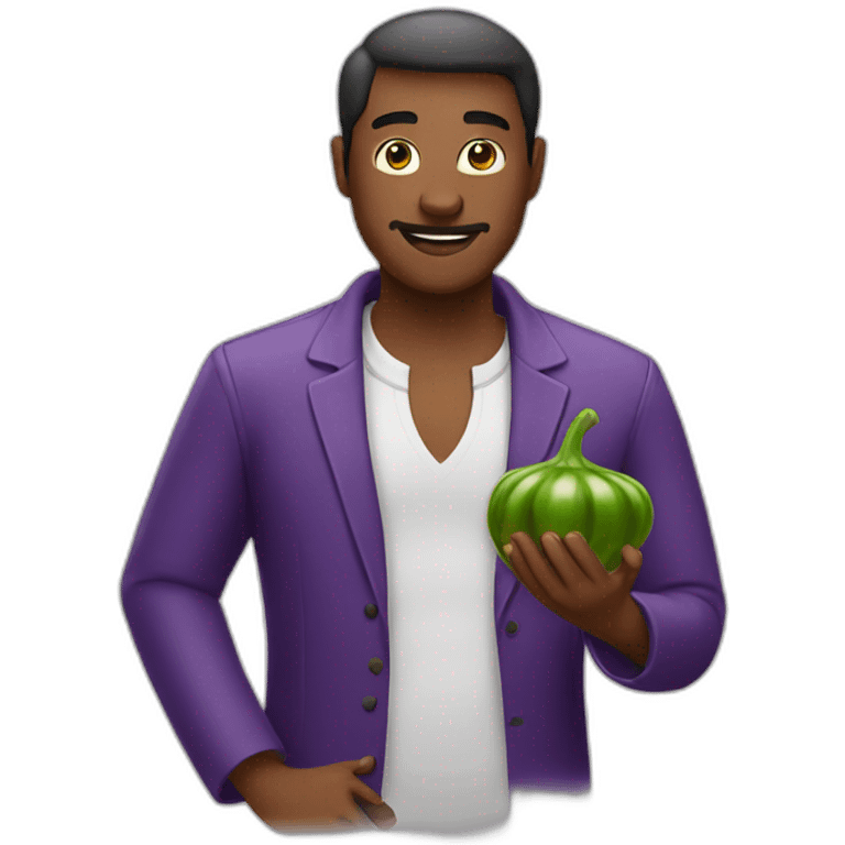 Men with Eggplant emoji