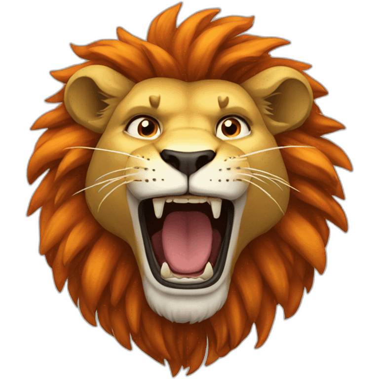 Lion en feu emoji