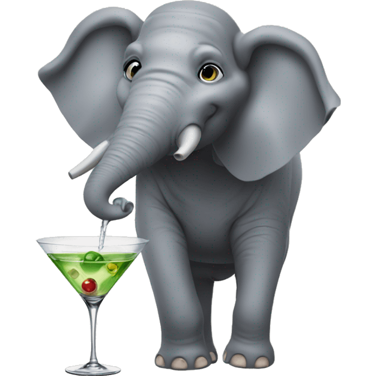 martini with an elephant in it emoji