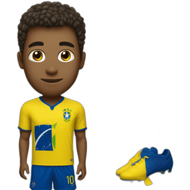 Giga chad dressed with the brazil national soccer team shirt emoji