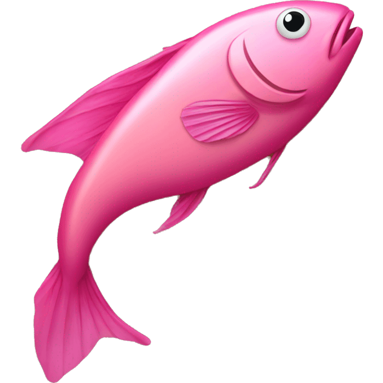 Pink fish lying on the beach emoji