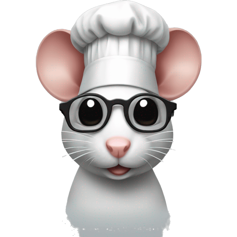 a rat with a chef hat on and MLG glasses. emoji