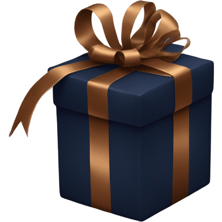 Enormous dark navy with bronze ribbon gift box emoji