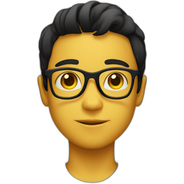 boy with yellow tinted glasses and combed black hair  emoji