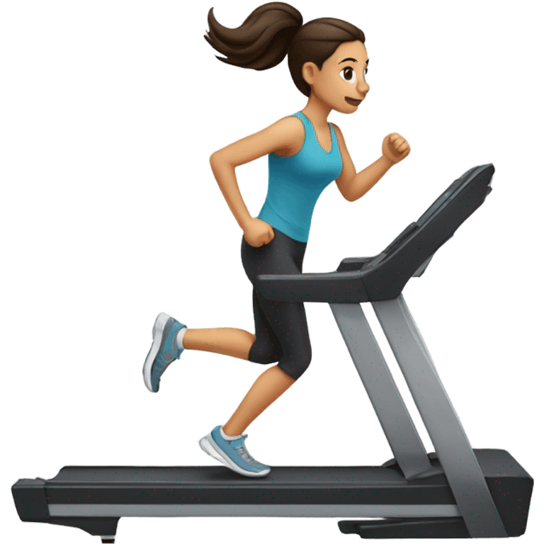 Brunette on treadmill  emoji