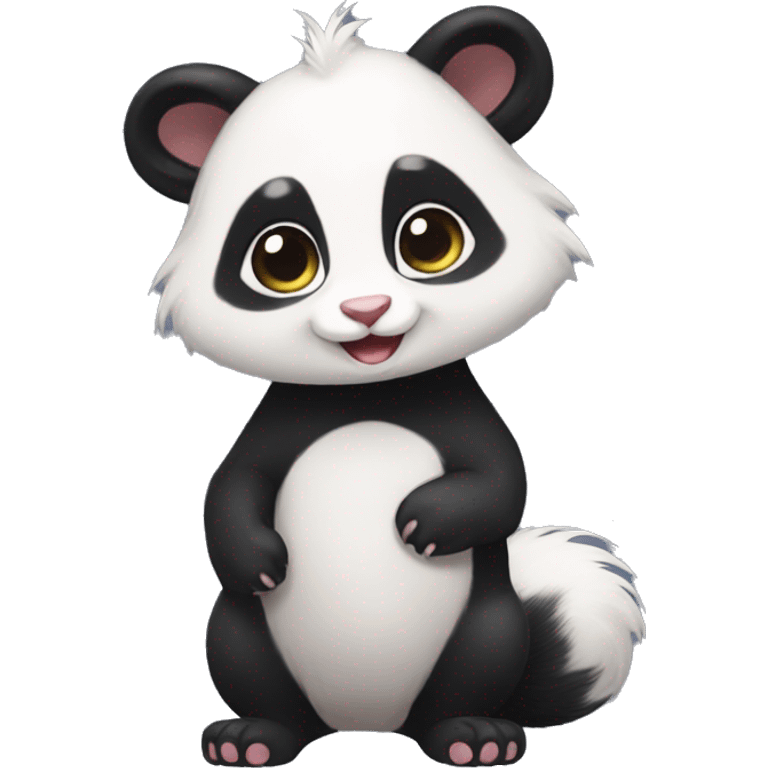 Cute skunk-panda-ferret-cat-hybrid full body emoji