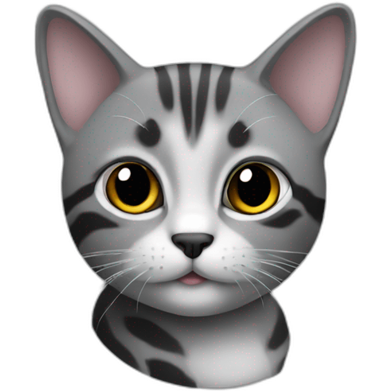 Un chat gris et black petit emoji