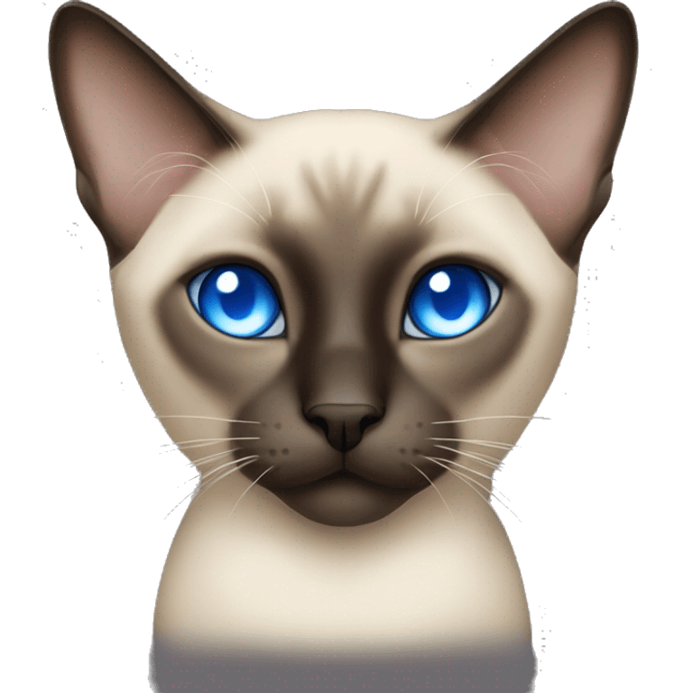 Siamese cat with bright blue crossed eyes emoji