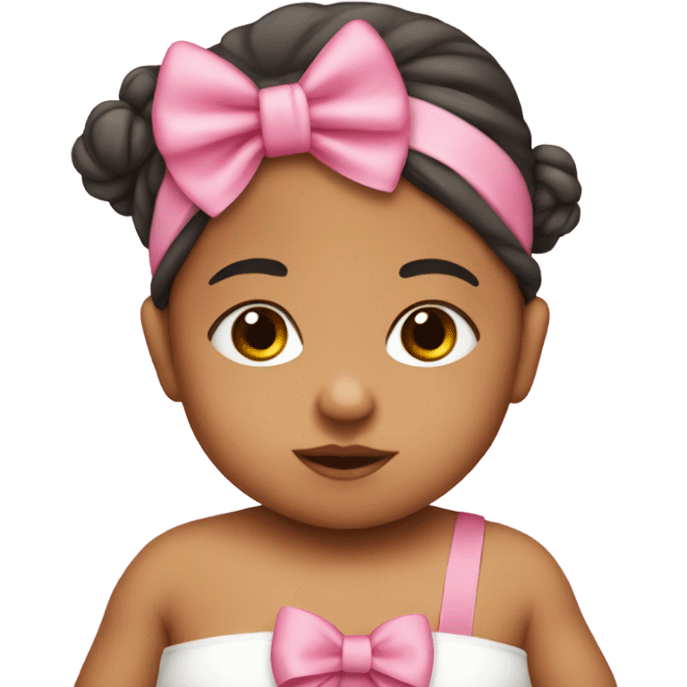 Mexican baby with pink bow headband emoji