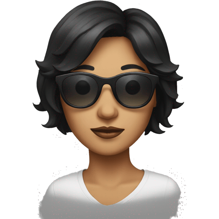 woman with sun glasses, short black hair  emoji