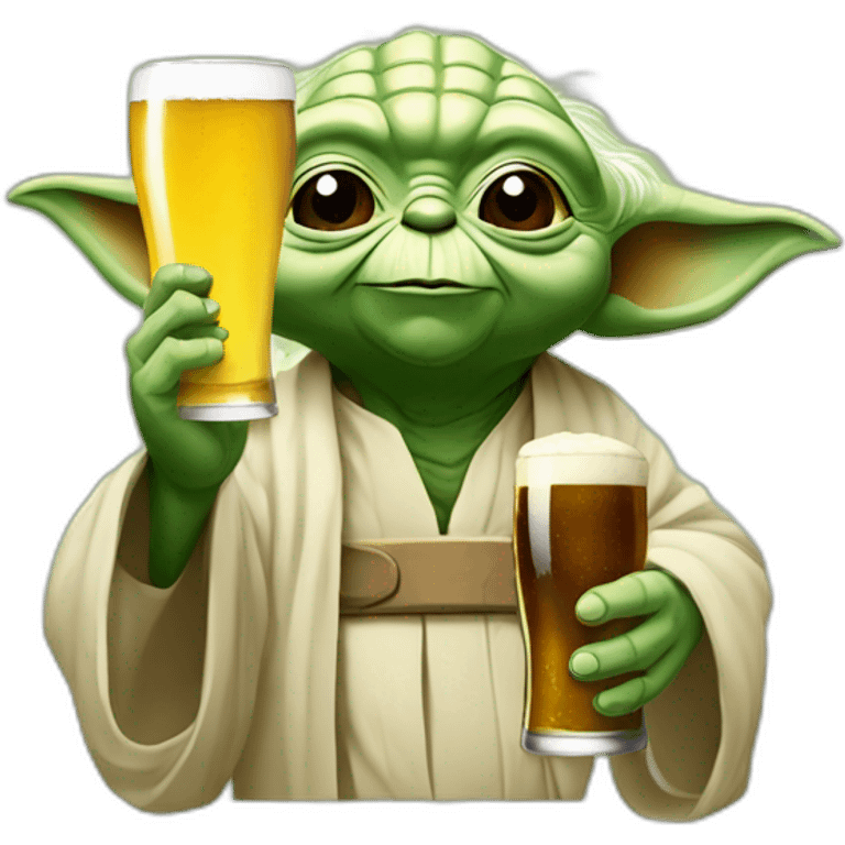 Yoda avec une bière  emoji