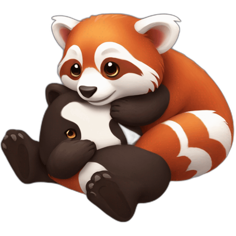 hugging red pandas emoji