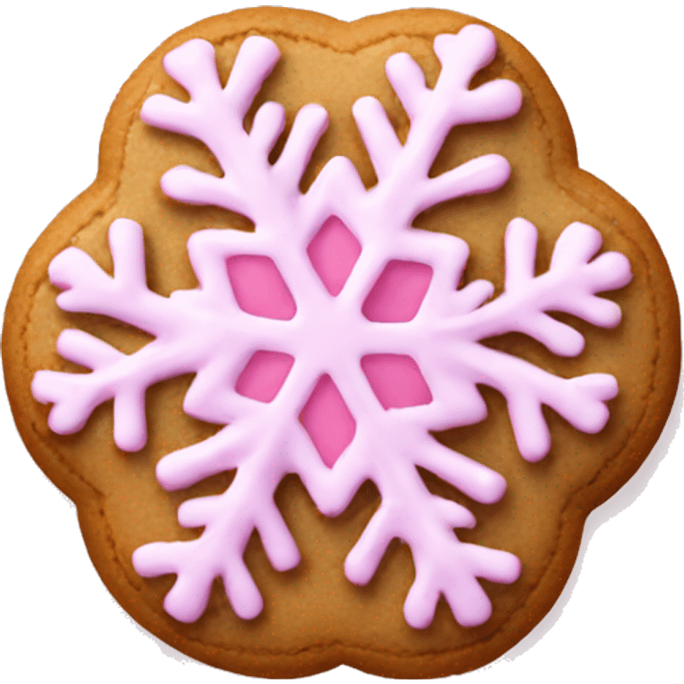 Pink snowflake cookie emoji