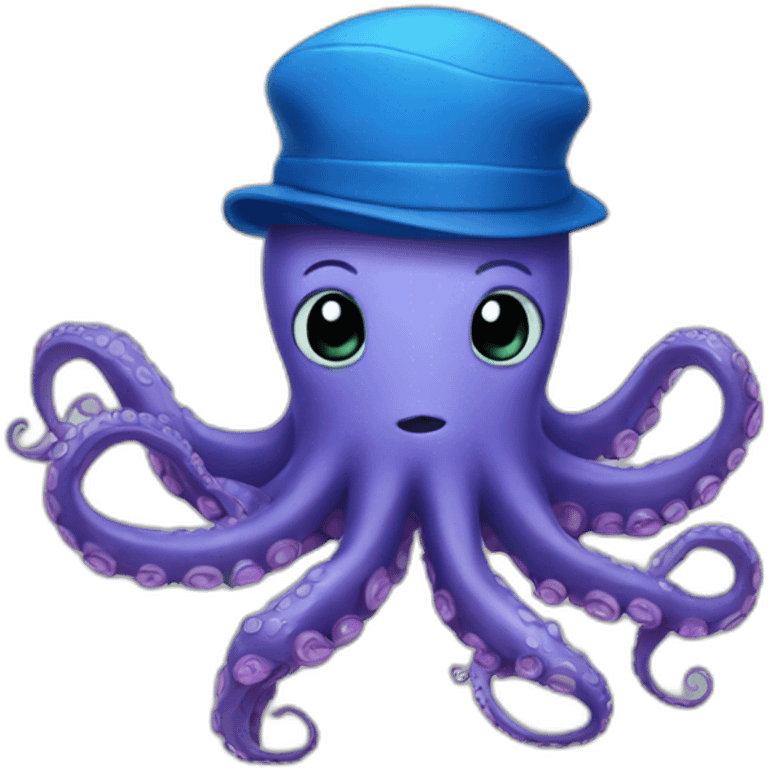 an octopus with a blue cap emoji