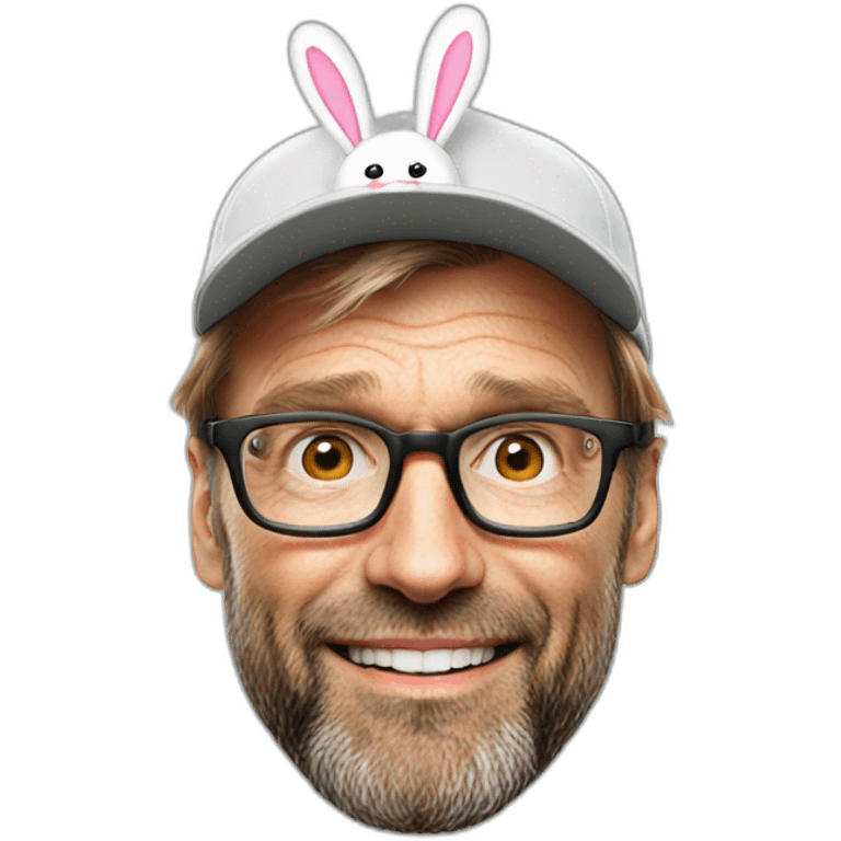 Jurgen klopp wears bunny hat emoji