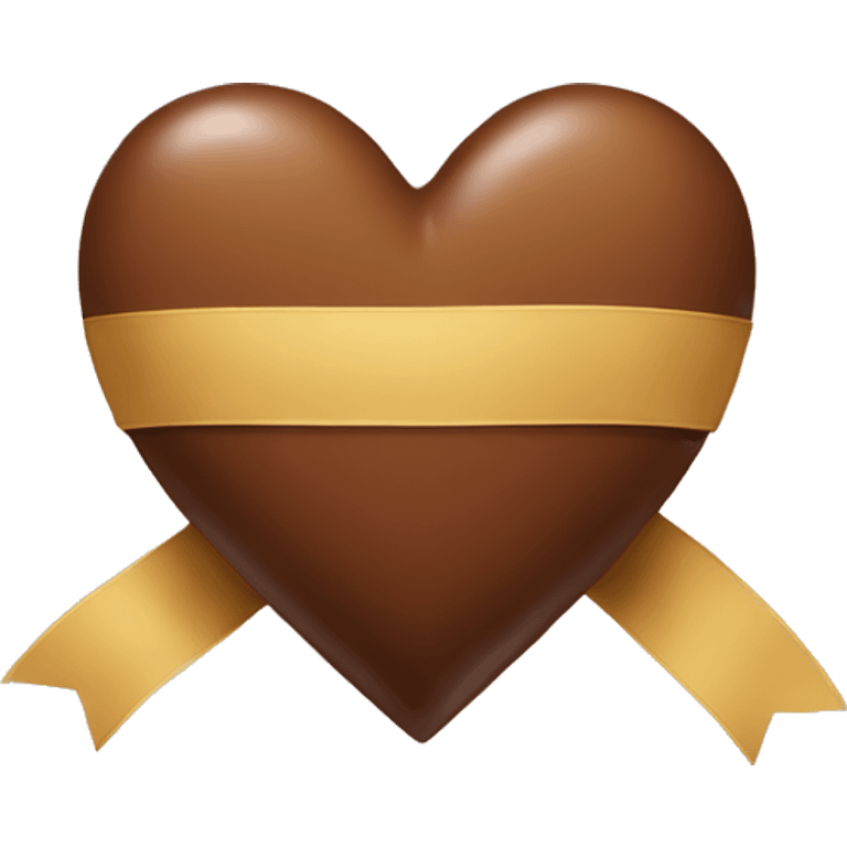 Brown heart with ribbon emoji