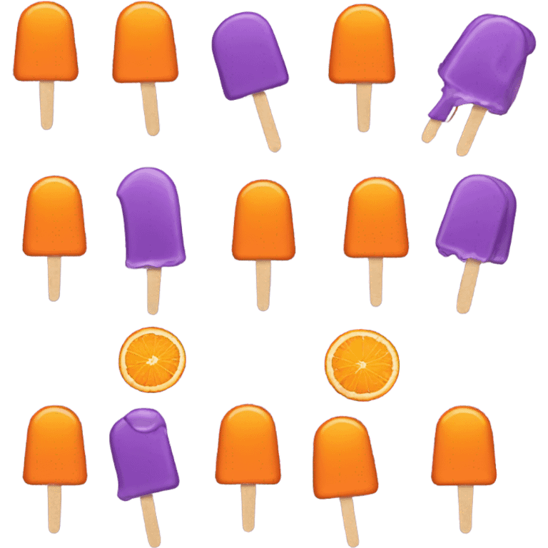 Orange hair girl with a purple popsicle  emoji