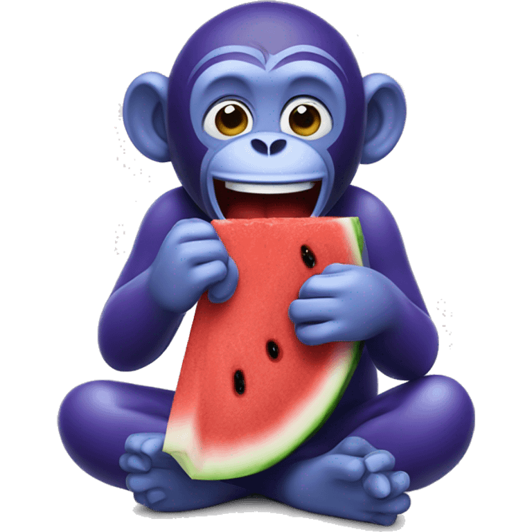 Monkey eating watermelon and drinking grape kool aid emoji