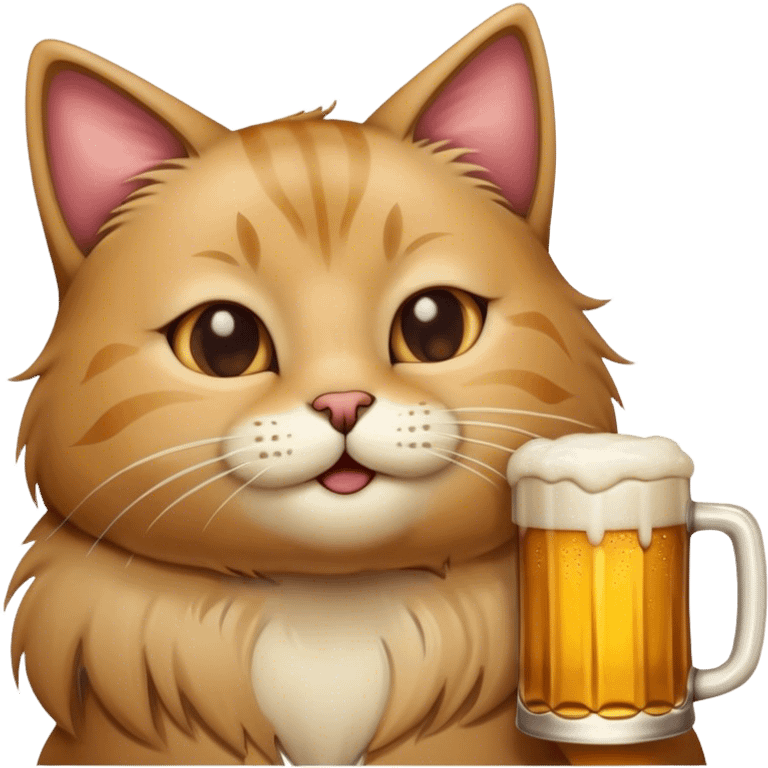 cat drinking beer emoji