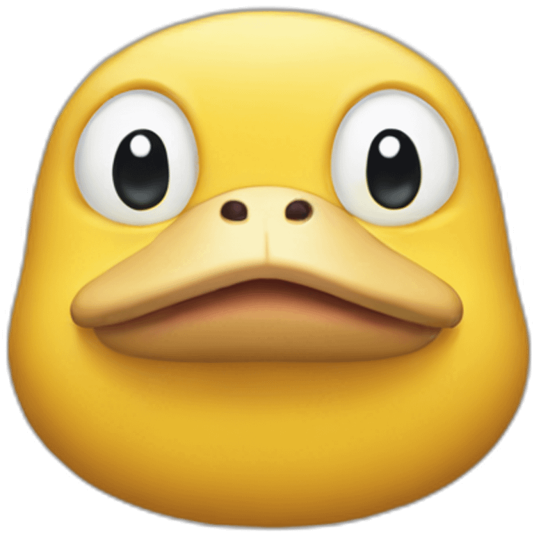 Psyduck flat face emoji